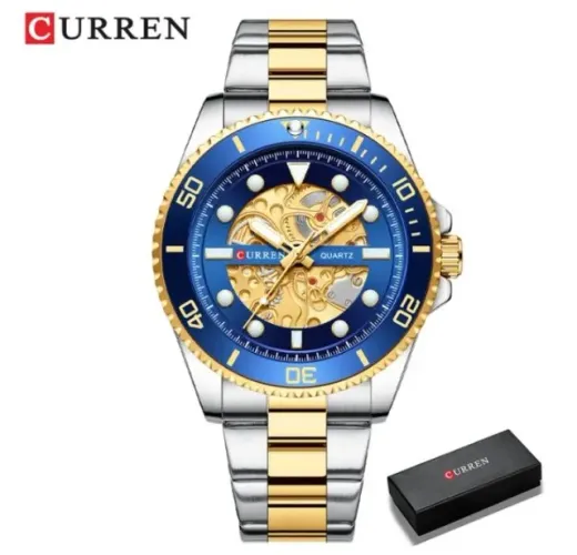 Relógio De Pulso Quartzo Masculino Curren 8412 Azul 