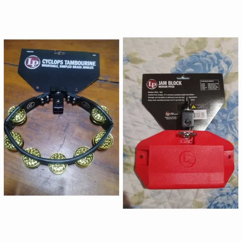 Kit percussão LP Jam Block vermelho médio e Pandeirola Hi-Hat chimbal...Novo.