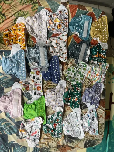 23 fralda ecológica + 30 absorvente de 6 camada e 15 absorvente de 2 camada