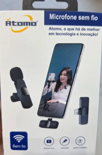 Microfone Sem Fio Atomo - Alta Qualidade