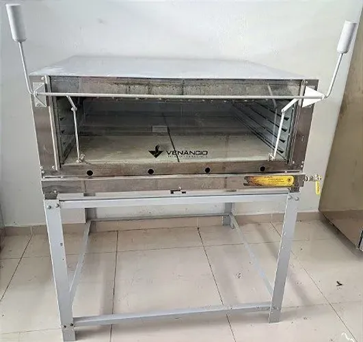 Forno Guilhotina à gás ideal para pizzaria, com suporte e pedras refratárias,115x53x100 cm