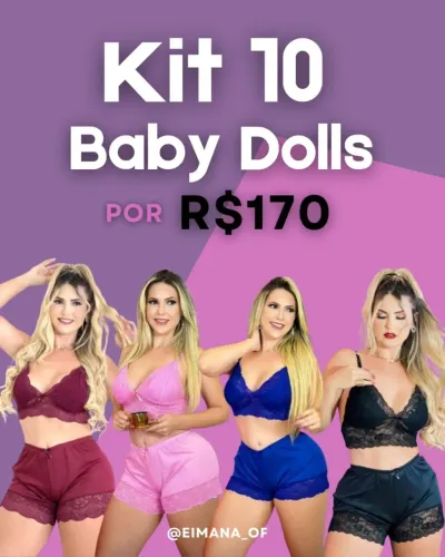 Kit 10 Babydolls Luxo Helanca