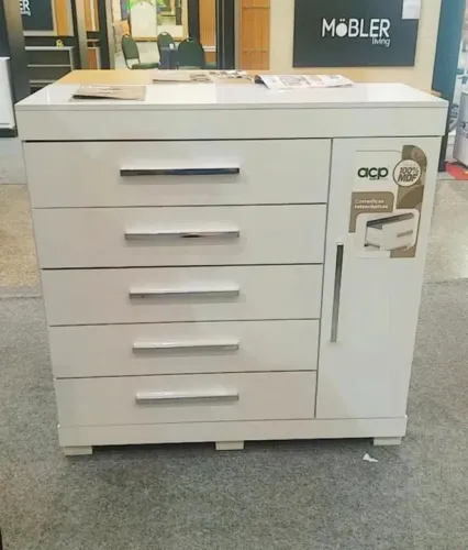 Cômoda Rayane 100% MDF com 5 Gavetas e Sapateira Larg. 1.20m - Produto Novo 
