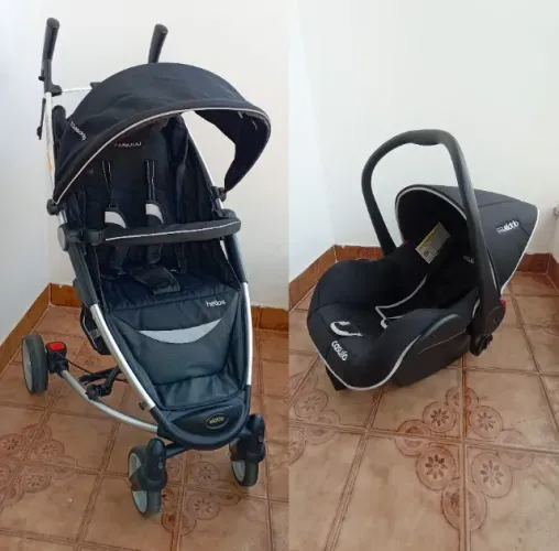Carrinho Kiddo Helios com casulo moisés em estado de novo