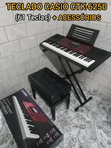 TECLADO CASIO CTK 6250 (ACESSÓRIOS INCLUSOS)