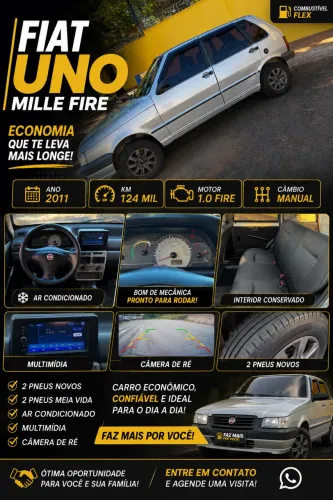 Fiat Uno Mille 1.0 Fire/ F.flex/ Economy 4P 2011