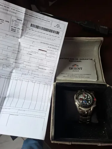 Orient Flaytech <br>Caixa 50mm<br>Usado <br>Alguns arranhões na pulseira<br>Caixa , NF <br><br>Valor 600