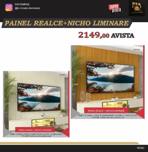 PAINEL REALCE E NICHO LUMINARE COM LED
