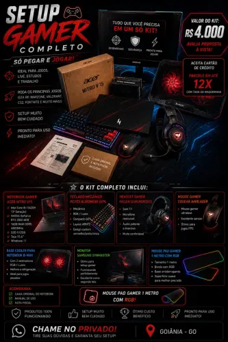 Setup gamer completo só pegar e jogar 