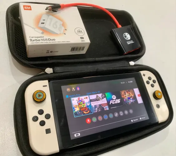 Nintendo Switch completo com 30 jogos