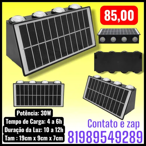luminária solar de parede