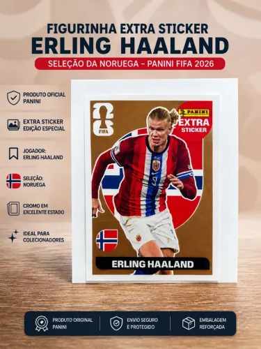 Figurinha Extra Sticker Erling Haaland Panini FIFA 2026 Original