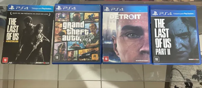 GTA V, DETROIT, THE LAST OF US 1 e 2 (PS4)