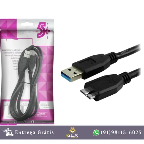 Cabo P/ Hd Externo Usb 3.1 - 1.2 Metros - 5+ *ENTREGA GRÁTIS*