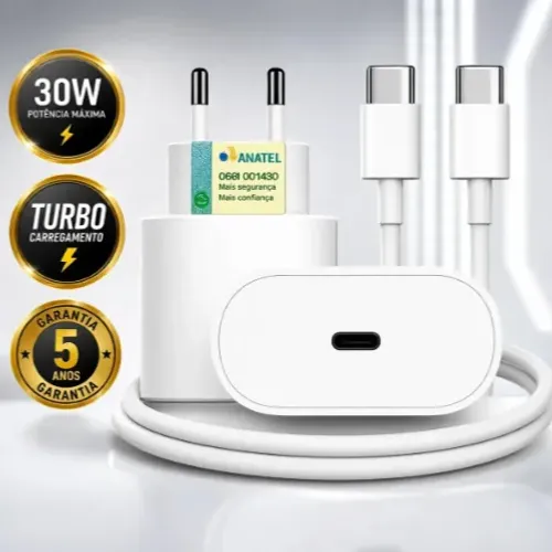 Carregador de Parede Tabra Turbo USB-C para iPhone e Samsung