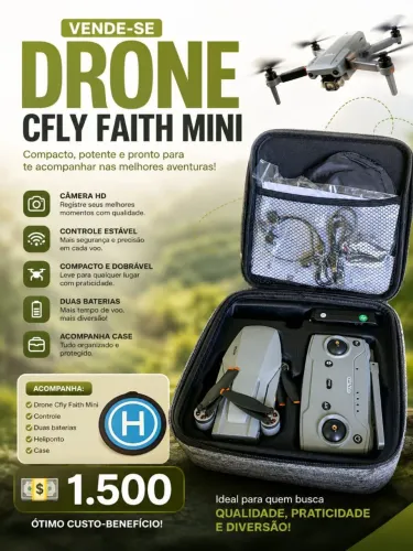 Drone cfly semi novo muito pouco usado.