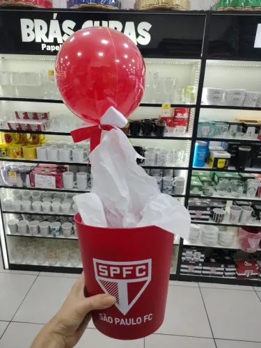 Balde Cesta Time com Balão Dia Dos Pais