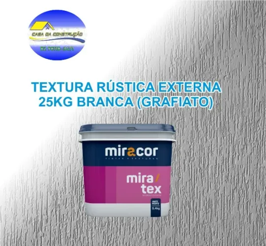 TEXTURA RUSTICA GRAFIATO EXT 25KG BRANCA MIRATEX