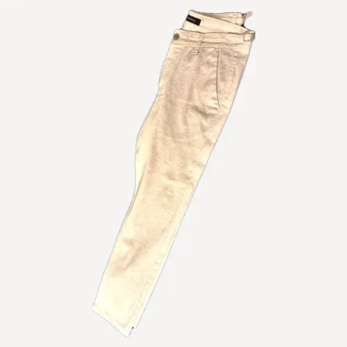 Calça Aramis Off-White Linho com Fivelas Laterais Tamanho 40