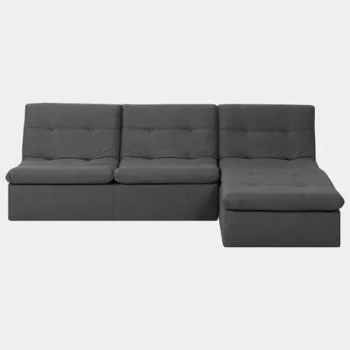 Sofá 3 lugares com chaise azul/grafite ? estilo Tok&Stok