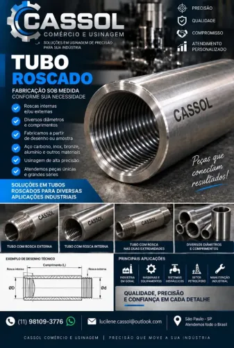 Tubo roscado sob medida