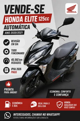 Vendo Honda Elite 125cc 2021 quitada