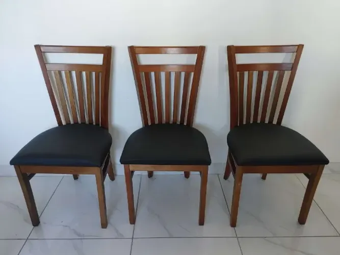 Cadeiras de Madeira Maciça | Conjunto com 3 unidades