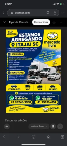 ? Agregamos Veículos para Entregas - Itajaí/SC