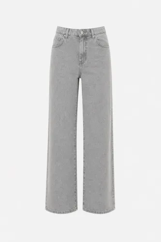 Calça jeans cinza skater feminina tamanho 44
