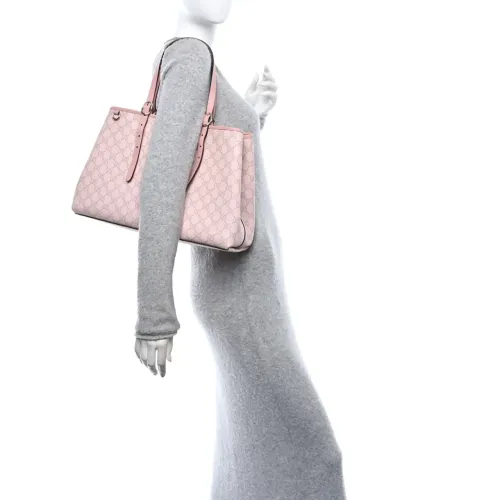 Bolsa de couro Legítimo cor de rosa claro light modelo italiano Gucci emblem 38 cm