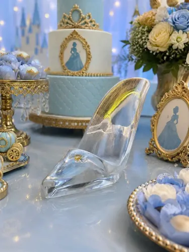 Sapatinho da Cinderela de Cristal / Acrílico (suporte / vintage)