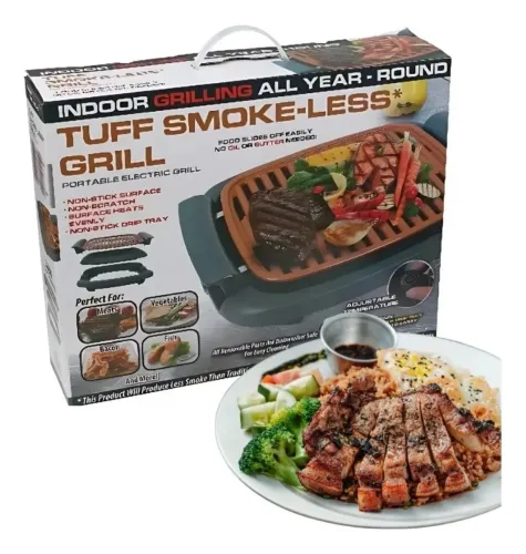 Churrasqueira Elétrica Sem Fumaça Grelha Grill Ceramica