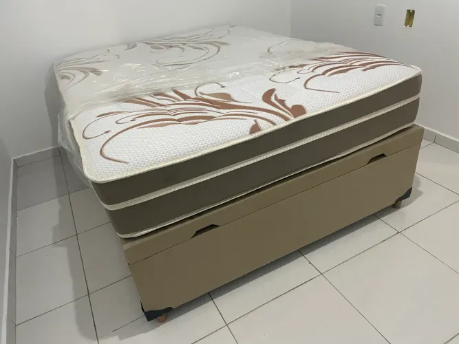 Cama box baú + colchão de molas ensacadas