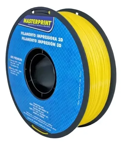 Filamento 3d Masterprint Abs Amarelo 1kg 1.75mm Amarelo