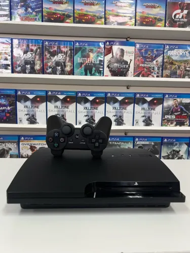 Ps3 slim já com HEN e lojinhas com 1 controle -