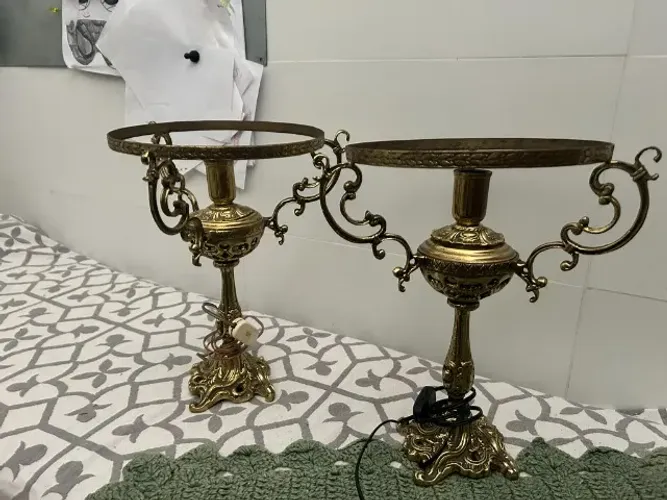 PAR DE ABAJUR EM BRONZE