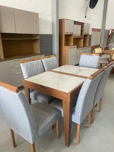 Conjunto de Jantar Extensível  Com 6 Cadeiras Praticidade E Estilo Para Sua Casa !!