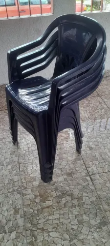 Cadeira plástico azul