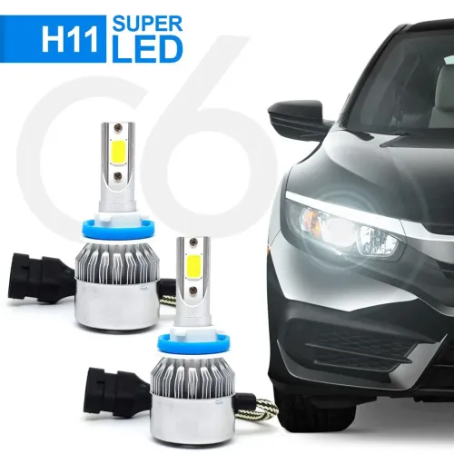Par de Lâmpada 6500K Super Led com Cooler / HB3, HB4, H1, H3, H4, H7, H11, H13, H16, H27