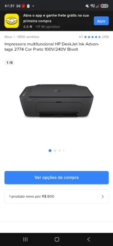 Impressora HP DeskJet