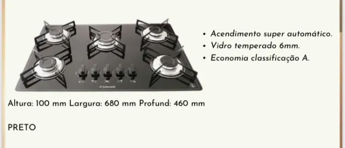 Fogão Cooktop Luna 