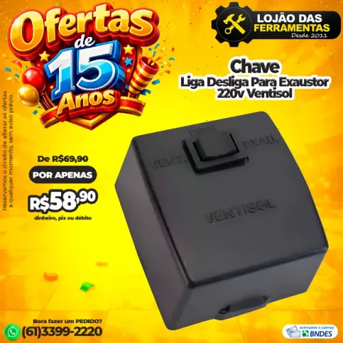 Chave Liga Desliga Para Exaustor 220v Ventisol