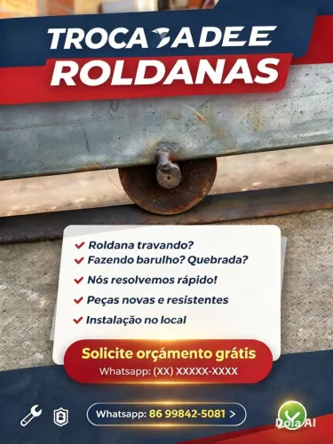 Fazemos trocas de roldanas e fechaduras, fabricamos portões, portas, janelas, treliças...