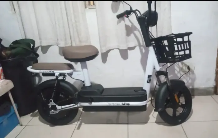 Bike Elétrica Scooter 48v 350w Bateria Removível Branca!