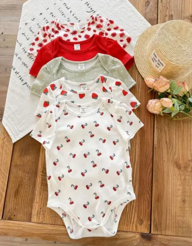 SHEIN LMoss Kids - Conjunto 5 Peças Macacão Verão Infantil 2 a 3 Anos