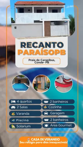 Casa de veraneio com piscina e área gourmet - Carapibus / Conde - PB