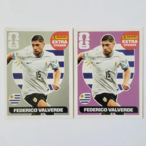 Combo 2 Figurinhas Federico Valverde Panini Extra Stickers Legends Copa do Mundo 2026 FIFA