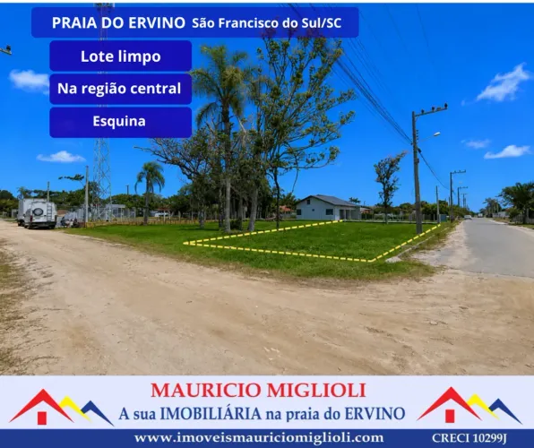 lote limpo em região central na Praia do Ervino