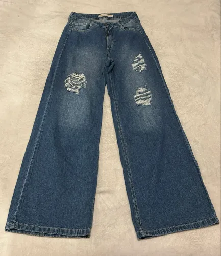 Calça jeans boca larga