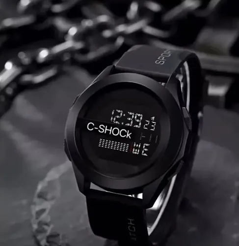 relógio de pulso digital masculino C-shock esportivo a prova d 'água